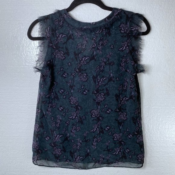 Cabi Sz XS Evermore Flutter Sleeve Floral Tank Top - Picture 3 of 10